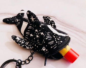 Glow in the Dark Whale Shark, Space Keychain, Cosmic Star Coin Pouch, Fish Coin Purse, Zipper Coin Bag, Chapstick Holder Keychain