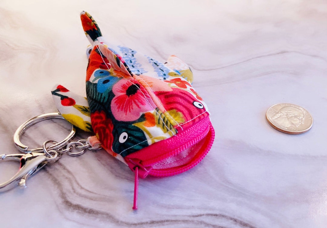 Rifle Paper Co Fish Pouch, Fish Keychain, Fish Coin Purse, Zipper Coin