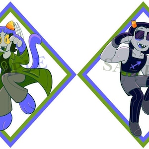 Homestuck Meowrails Nepeta and Equius Acrylic Charms
