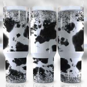 Glitter Cowhide 40oz Quencher Tumbler Wrap, Leopard, Glitter, Animal Print, Animal Pattern,Sublimation, Png, Tumbler Design,Digital Download