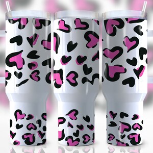 40oz Leopard Tumbler Wrap, Leopard Glitter, Hearts, Love, Cheetah, Mama Leopard, Seamless, Print, Wrap, Sublimation,Seamless, Tumbler Design