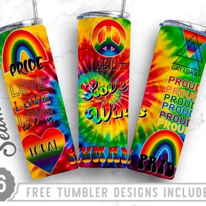 Plantilla de sublimación de diseño de vaso flaco de 20 oz Amor es amor, Orgullo LGBTQ, Arco iris, Orgullo lésbico, Sublimación envolvente Vaso recto y cónico