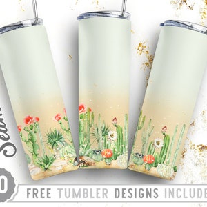 20oz mager tuimelaar ontwerp sublimatie sjabloon cactus, aquarel cactus, vetplanten, wrap sublimatie rechte en taps toelopende tuimelaar, png