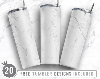 Sublimación de vaso flaco de mármol blanco de 20 oz Png, Vía Láctea, Brillo falso, Ombre, Patrón, Sublimación, Diseño Png de vaso recto y cónico