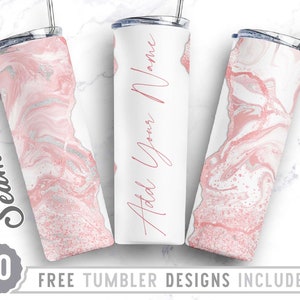 Bundle 20oz Skinny Tumbler Design Sublimation Template Marble, Marble Png, Ajoutez votre propre texte, Wrap Sublimation Straight&Tapered Tumbler, Png