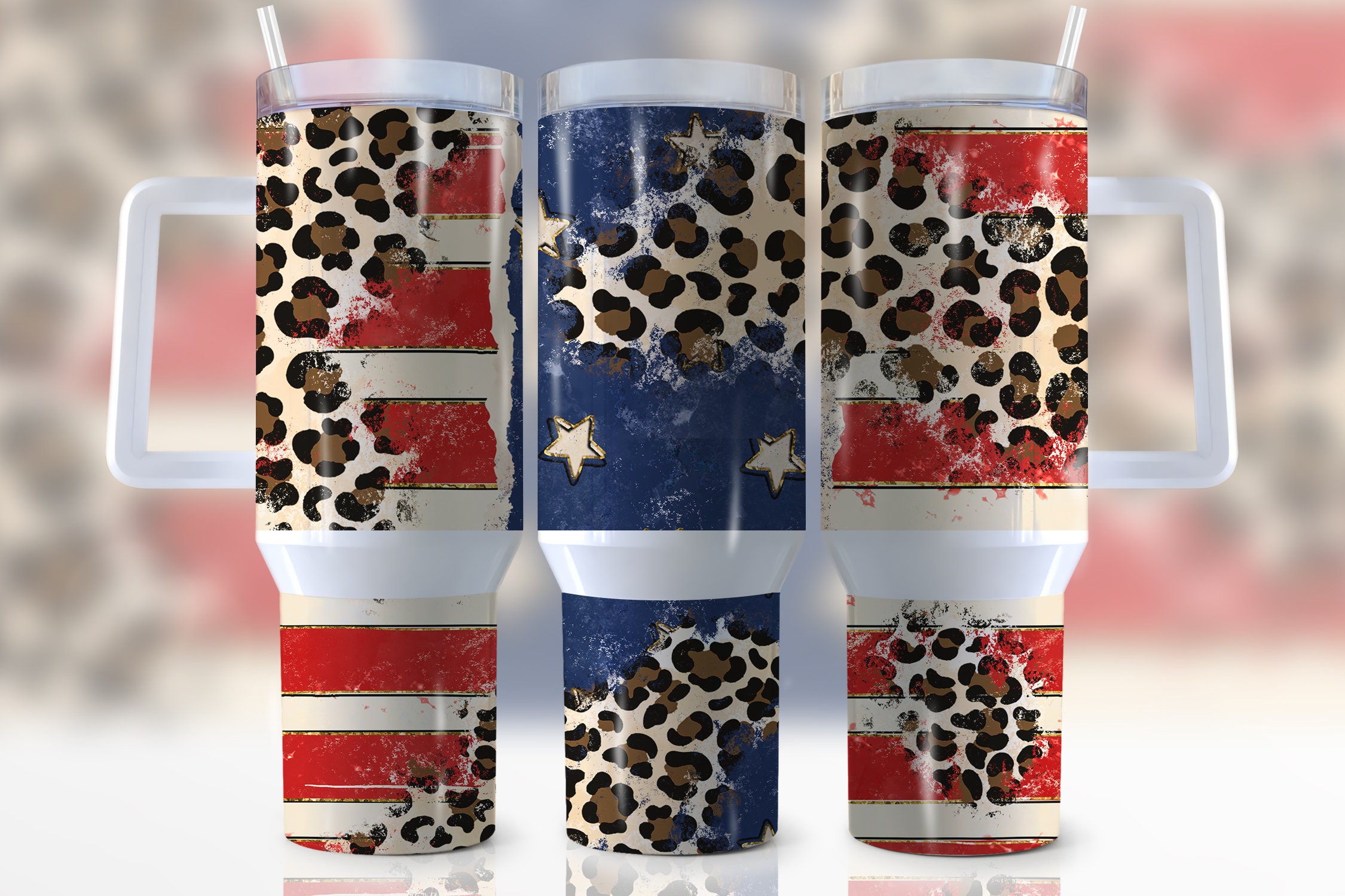 American Flag 40 Oz Handle Tumbler – The Vintage Leopard