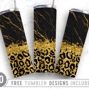 20oz Leopard Glitter Marble Skinny Tumbler Sublimation Png, Agata, Glitter, Animal Print, Pattern, Png, Straight &Tapered Tumbler Png Design