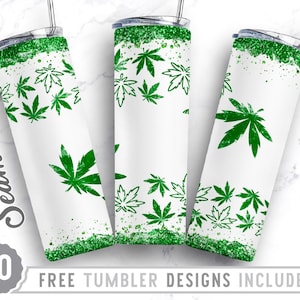 Plantillas de diseño de sublimación de hojas de hierba de vaso flaco de 20 oz, vaso de hierba png, vaso recto y cónico de sublimación de envoltura, descarga digital