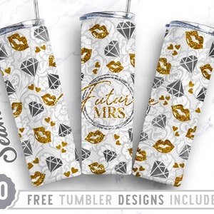 Pacote 20oz Skinny Tumbler Design Modelo de sublimação Noiva, Noiva Png, Heart Skinny Design, Wrap Sublimation Straight&Tapered Tumbler,Png