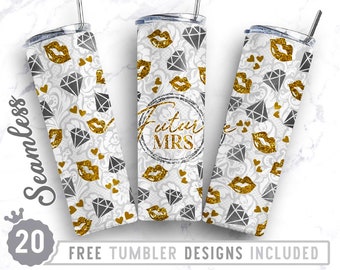 Bundle 20oz Skinny Tumbler Design Sublimation Template Bride, Bride Png, Heart Skinny Design, Wrap Sublimation Straight&Tapered Tumbler,Png