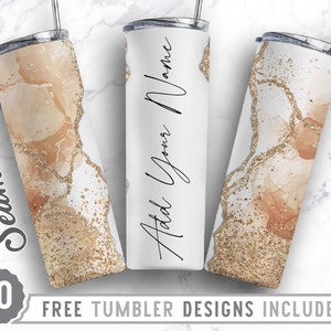 Bundle 20oz Skinny Tumbler Design Sublimation Template Marble, Marble Png, Ajoutez votre propre texte, Wrap Sublimation Straight&Tapered Tumbler, Png