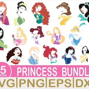 Princess Svg Bundle,Princess Character Svg,Princess Svg,Anna Svg,Princess Bella,Frozen Svg,Cinderella Svg,Elsa Svg,Tiana Svg,Svg For Cricut