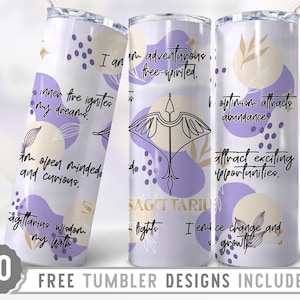 20oz Zodiac Signs Sagittarius Skinny Tumbler Wrap Png,Sagittarius Affirmation 20oz Tumbler,Astrology,Star Sign,Wrap Straight&Tapered Tumbler