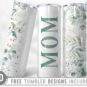 20oz Mom Skinny Tumbler Sublimation Png, Mom, Mother&#39;s Day, Roses, Flowers, Groovy, Boho, Floral, Png, Straight &Tapered Tumbler Png Design