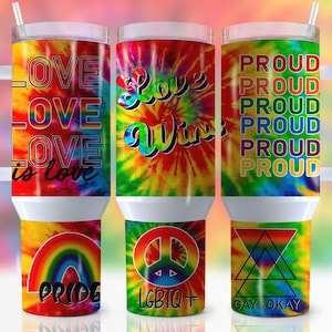 40oz Pride Quencher Tumbler Wrap, Lgbtq, Rainbow, Gay Pride, LGBTQIA+, Love is Love, Glitter, Wrap, Sublimation, Png,Seamless,Tumbler Design