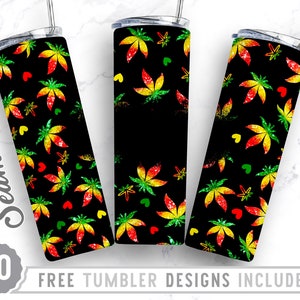 Bundle 20oz Skinny Tumbler Design Sublimation Template Weed, Weed Png, Heart Skinny Design, Wrap Sublimation Straight&Tapered Tumbler, Png