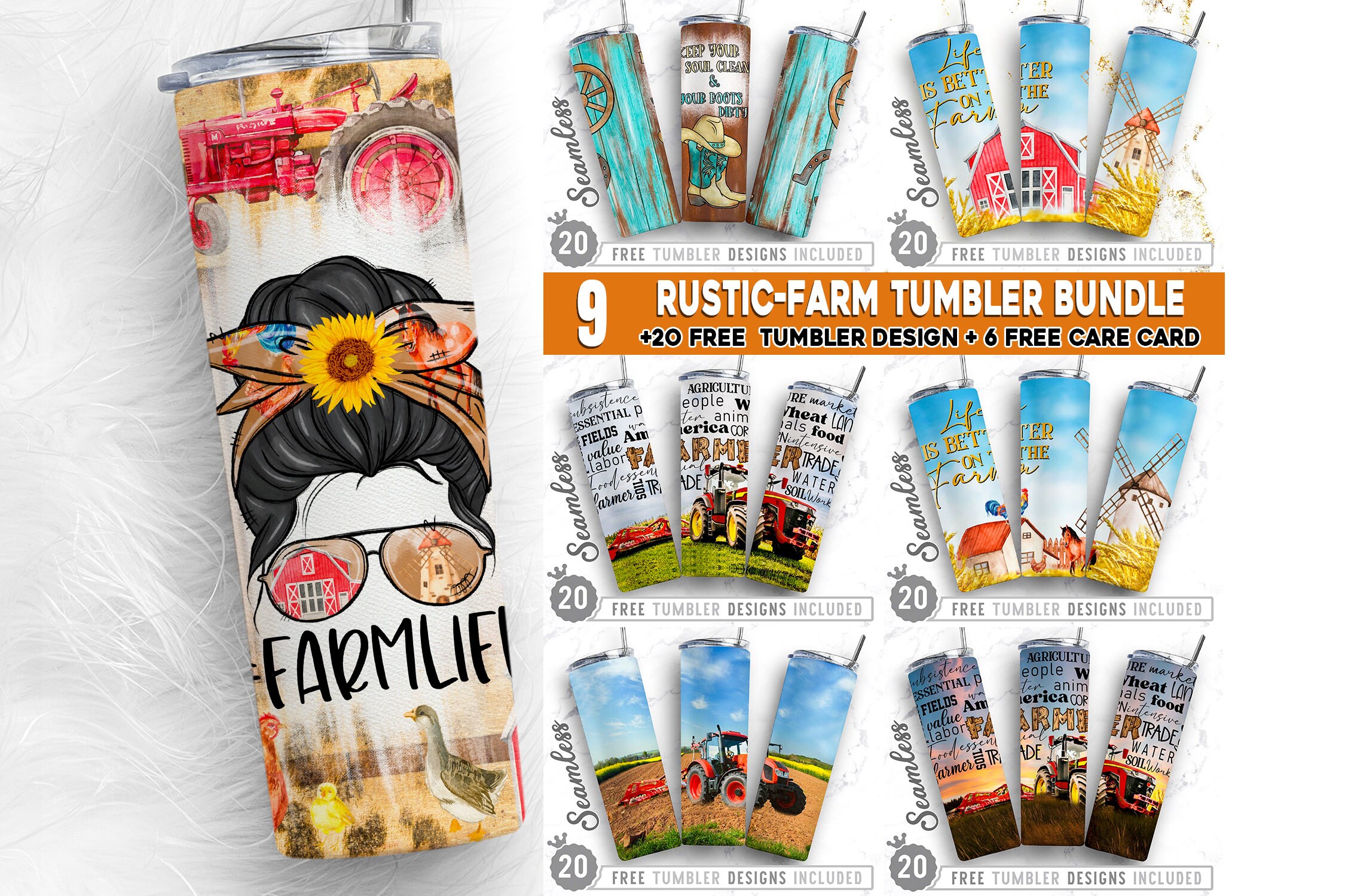 Farm Tumbler Accessories, Farmer Tumbler Graphic by SmartTemple
