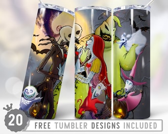 Sublimación de vaso flaco de Halloween de 20 oz Png, envoltura de vaso de Halloween, fantasma, calabaza, envoltura de vaso espeluznante, diseño de vaso recto y cónico