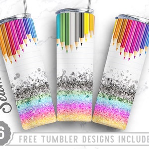 Lehrer 20 Unzen Skinny Becher Wrap Design PNG, Lehrer Leben, Bleistift Becher Sublimation, gerade & konisch Becher Design, digitaler Download, Png