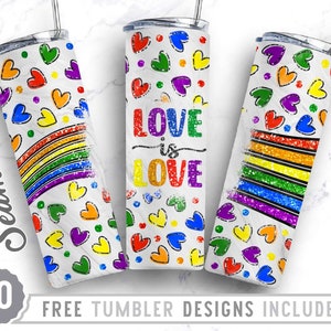 Bundle 20oz Skinny Tumbler Design Sublimation Template Pride, Pride Png, Heart Skinny Design, Wrap Sublimation Straight&Tapered Tumbler, Png