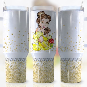 40oz Princess Girl Quencher Tumbler Wrap, Cartoon Character, Princess, Anime, Movie Character, Wrap, Sublimation, Seamless, Tumbler Design