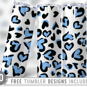 20oz Leopard Skinny Tumbler Sublimation Png, Leopard Glitter, Hearts, Love, Cheetah, Seamless,Print,Png,Straight &Tapered Tumbler Png Design