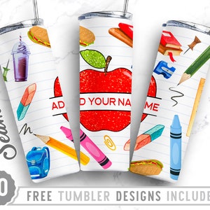 20 Unzen Skinny Tumbler Design Sublimationsvorlage Lehrer, Lehrerleben, Bleistift, Briefpapier, Wrap Sublimation Straight & Tapered Tumbler, Png