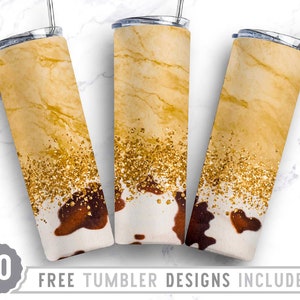 20oz Glitter Marble Cowhide Skinny Tumbler Sublimation Png, Leopard, Glitter, Animal Print, Pattern,Png,Straight &Tapered Tumbler Png Design