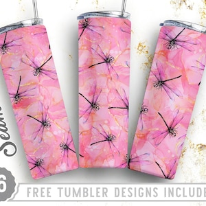 Dragonfly 20oz Skinny Tumbler Wrap Design PNG, Day Dreamer, Beautiful Wing Fairy Animal Dragonfly,flyStraight&Tapered Tumbler Design, Png