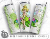 20oz Birthday Magic Skinny Tumbler Sublimation Png, Cartoon Character, Princess, Movie Character, Love, Straight &Tapered Tumbler Png Design