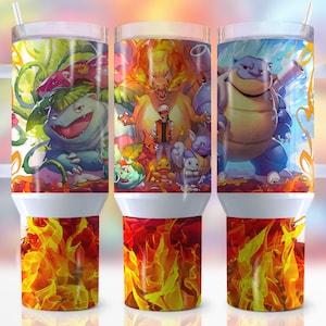 40oz Pokemon Quencher Tumbler Wrap, Movies Tumbler Wrap, Cartoon Characters Png, Anime, Sublimation,Seamless,Tumbler Design,Digital Download