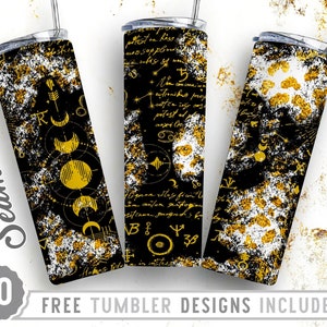 20oz Skinny Tumbler Design Modèle de sublimation Zodiaque céleste, Mystique, Léopard pailleté, Wrap Sublimation Straight&Tapered Tumbler, Png