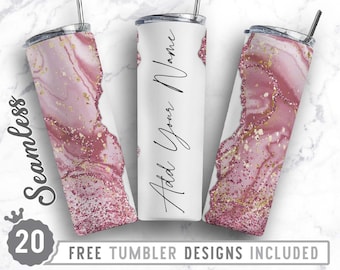 Bundle 20oz Skinny Tumbler Design Sublimation Template Marble, Marble Png, Add Your Own Text, Wrap Sublimation Straight&Tapered Tumbler,Png