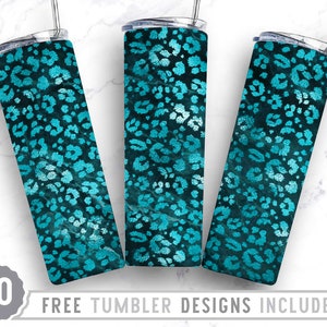20oz Leopard Glitter Skinny Tumbler Sublimatie Png, Dierenpatroon, Cheetah, Naadloos, Sublimatie, Png, Rechte & Taps toelopende Tumbler Png Design