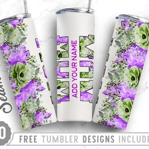 Floral Mom 20 Unzen Skinny Tumbler Wrap Design, Geschenk von Kindern, Mom Geschenk, Straight & Tapered Tumbler Design, Floral Mom Tumbler, digitaler Download