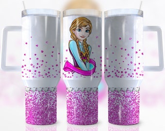 Envoltura de vaso Frozen Quencher de 40 oz, Princesa, Personaje de dibujos animados, Cumpleaños, Niñas, Envoltura, Sublimación, Png, Diseño de vaso, Descarga digital