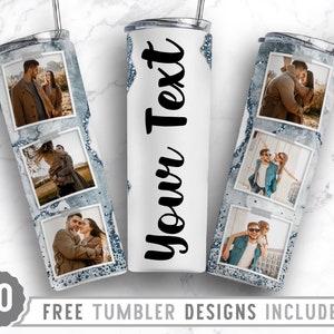 Marco de fotos de 20 oz Mama Skinny Tumbler Sublimación Png, Marco familiar de imágenes, Collage, Girasol, Png, Diseño Png de vaso recto y cónico