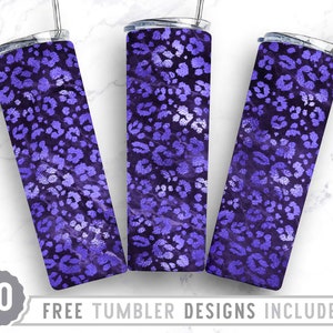 20oz Leopard Glitter Skinny Tumbler Sublimatie Png, Dierenpatroon, Cheetah, Naadloos, Sublimatie, Png, Rechte & Taps toelopende Tumbler Png Design