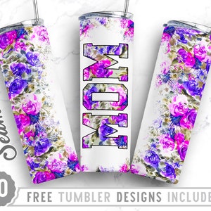 Floral Mom 20 Unzen Skinny Tumbler Wrap Design, minimalistische Blumen, Geschenk von Kindern, Mama Geschenk, Straight & Tapered Tumbler Design, digitaler Download