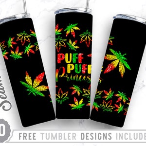 20oz Skinny Tumbler Wiet Sublimatie Ontwerpsjablonen, Puff Puff Princess, Wrap Sublimatie Straight&Tapered Tumbler, Digitale Download, Png