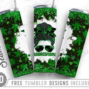 20oz Skinny Tumbler Design Sublimation Template Weed,Badass Mama Png,Weed Png,Wrap Sublimation Straight&Tapered Tumbler,Digital Download,Png