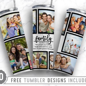 20oz Couple Photo Frame Skinny Tumbler Sublimation Png, Picture Frame, Collage, Add Own Photo, Glitter, Straight &Tapered Tumbler Png Design
