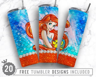 20oz Princess Skinny Tumbler Sublimation Design Png, Cartoon Character Png, Princess Girl, Anime,Love,Straight &Tapered Tumbler Png Design