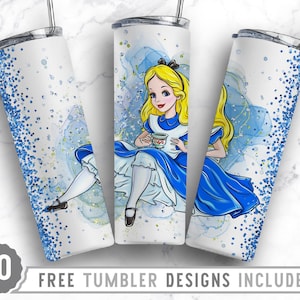 20oz Princess Tumbler Sublimacja Png, Postać z kreskówki, Księżniczka, Urodziny, Magiczny świat, Postać z filmu, Prosty i stożkowy projekt kubka