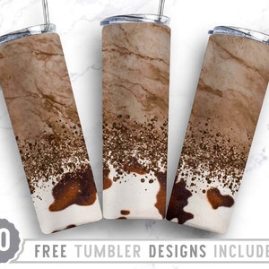 20oz Glitter Marble Cowhide Skinny Tumbler Sublimation Png, Leopard, Glitter, Animal Print, Pattern,Png,Straight &Tapered Tumbler Png Design