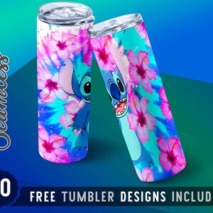 Pink Color Anime Cartoon 20oz Skinny Tumbler Wrap Design PNG, Pink Hibiscus, Straight&Tapered Tumbler Design, Digital Download,Png File
