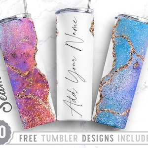 Bundle 20oz Skinny Tumbler Design Sublimation Template Marble, Marble Png, Add Your Own Text, Wrap Sublimation Straight&Tapered Tumbler,Png