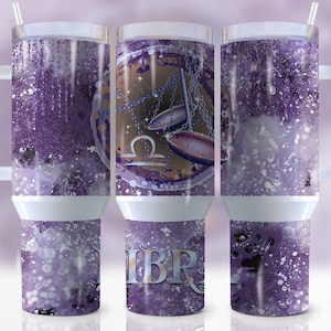 40oz Zodiac Signs Libra Quencher Tumbler Wrap Png, Libra Affirmation 40oz Tumbler, Horoscope, Astrology, Star Sign, Sublimation, Wrap Png