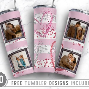 20oz Dad Photo Frame Skinny Tumbler Sublimation Png, Picture Family Frame, Collage, Glitter, Sublimation, Png, Straight &Tapered Tumbler Png