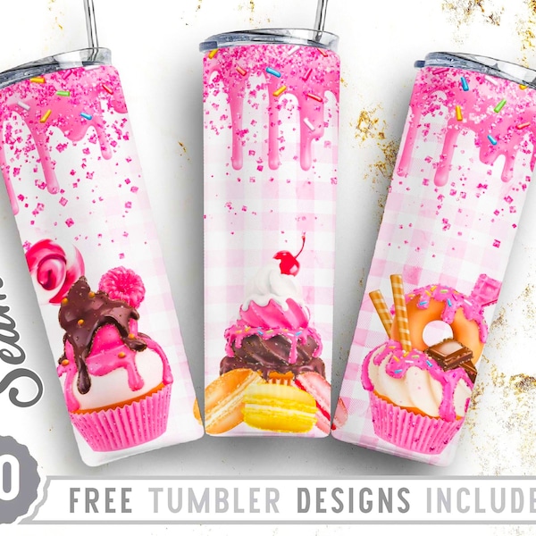 Cupcake Wrap 20oz Skinny Tumbler Wrap Design PNG, Skinny Tumbler, Straight&Tapered Tumbler Design, Digital Download, Cupcake Skinny, Png